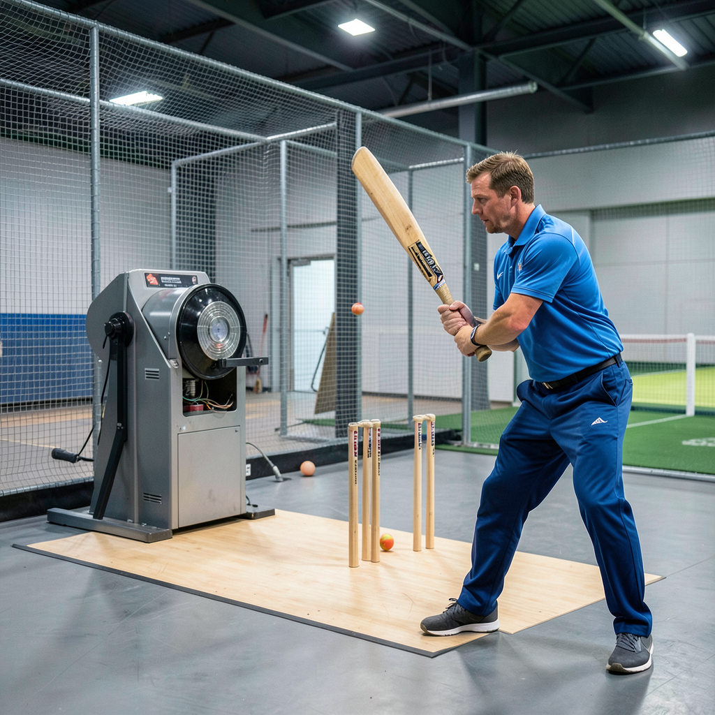 Stumps down! Checking out the arcade's cricket cages